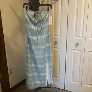 NWT Wild Fable Strapless Blue and White Dress